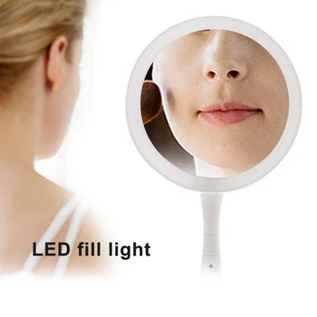 

Portable Folding Makeup Mirror Double Side 10x Magnifying LED Lighting Professional Vanity Mirror Adjustable Rotating 2