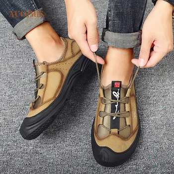 

2019 new leather suede leather spring and summer travel soft bottom fitness running breathable casual shoes large size shoes