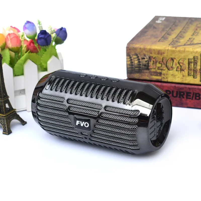 Black Мини Bluetooth динамик портативный беспроводной динамик s с fm-радио TF карта AUX USB Play Mic Handsfree стерео сабвуфер для телефона ПК - Цвет: Black