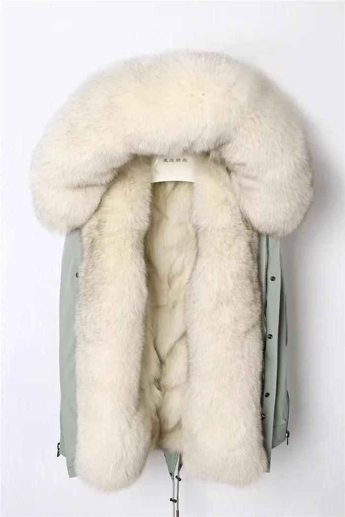 Chaquetas Mujer Женская парка из натурального Лисьего меха, зимняя меховая подкладка из натурального Лисьего меха, пальто для женщин
