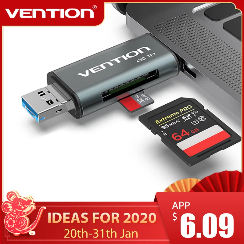Vention SD Card Reader карта памяти картридер Micro USB 2.0 карт ридер Мини TF OTG Картридер для