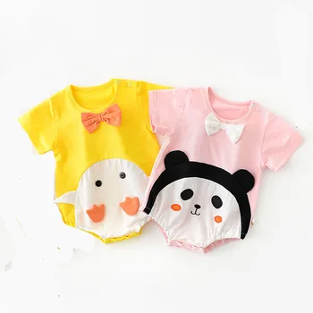 

Summer Newborn Baby Bow Cartoon Animal Bodysuits