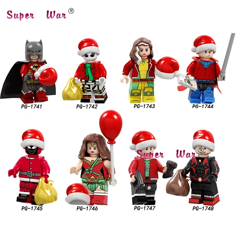 

Single santa Merry Christmas Batman Venom Rogue Gambit Ant-Man Deadpool Superman building blocks model bricks toys for children