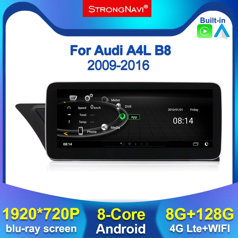 Автомагнитола 12 5 дюймов Android 1920*720 IPS Carplay 8 + 128G мультимедийный плеер для A4 B8 A4L S4 S5