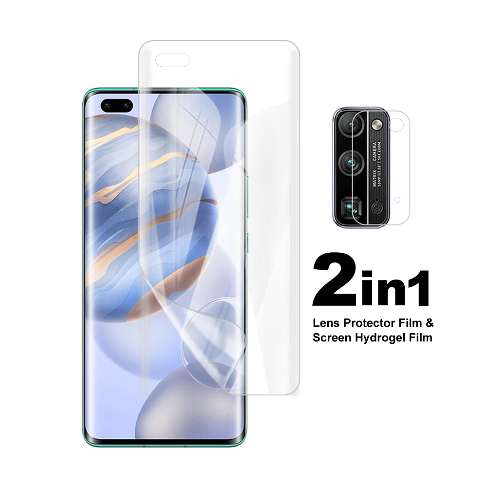 For Honor 30 Lite Pro Plus 30i 20 10X 10i 9X 9A Camera Lens & Screen Protectors Full Cover Hydrogel Protective Film | Мобильные