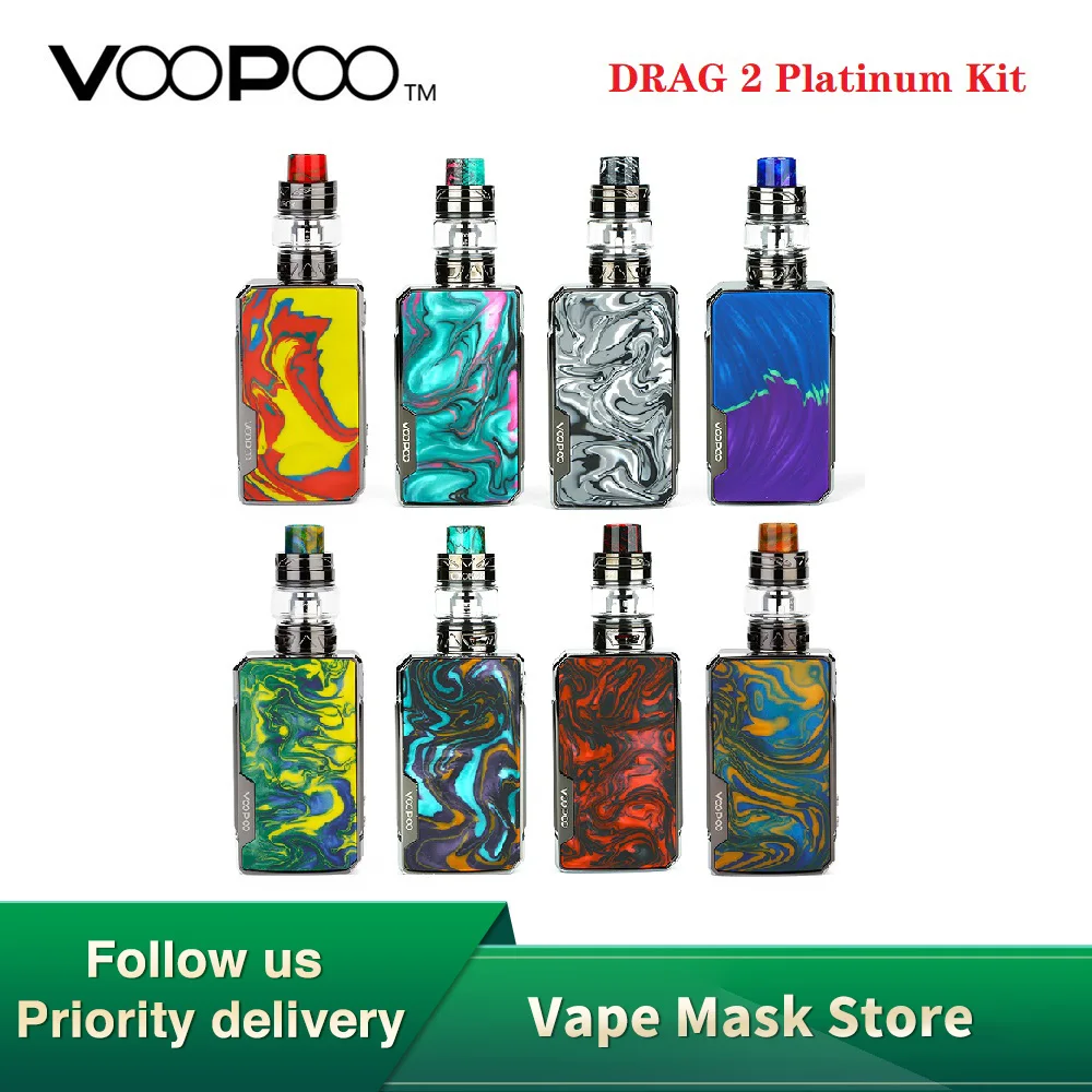 Оригинальный комплект из платины VOOPOO DRAG 2 w/ 2ml/5ml Uforce T2 Tank U2 N3 Max 177W вейп электронной