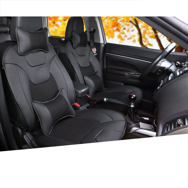 Lsrtw2017 кожаные чехлы для подушек для Mitsubishi Outlander Sport Asx RVR 2011- аксессуары для интерьера