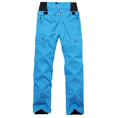 Лыжные брюки мужские водонепроницаемые утолщенные сноуборд брюки для горных лыж брюки супер теплые дышащие зимние брюки мужские - Цвет: Синий