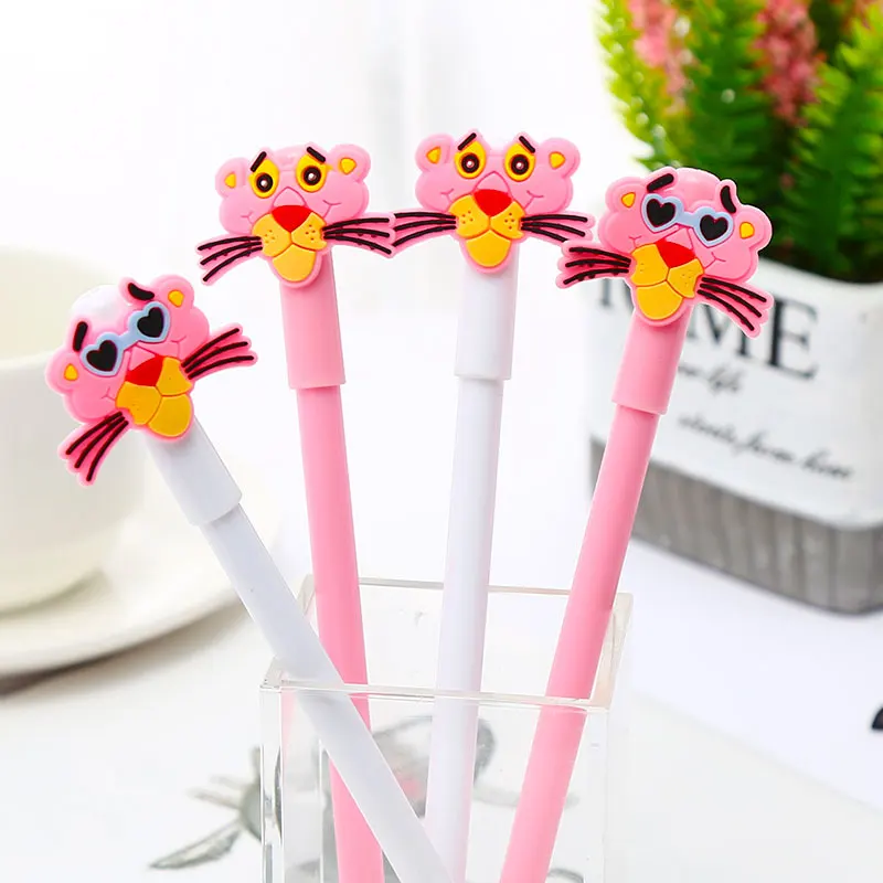 12 шт./компл. Kawaii Розовая пантера гелевые ручки милые синие чернила животных