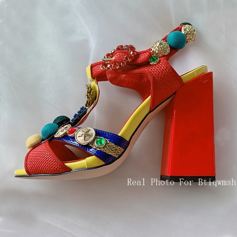 Роскошные дизайнерские босоножки женские туфли на высоком каблуке, с открытым носком, со стразами и бриллиантами, с Т-образным ремешком, ручной работы женские пикантные свадебные туфли