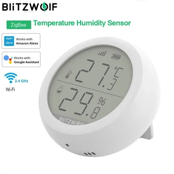 

BlitzWolf Wireless ZigBee LCD Screen Smart Home Temperature Humidity Sensor Thermometer Hygrometer Smart Remote Control Sensor