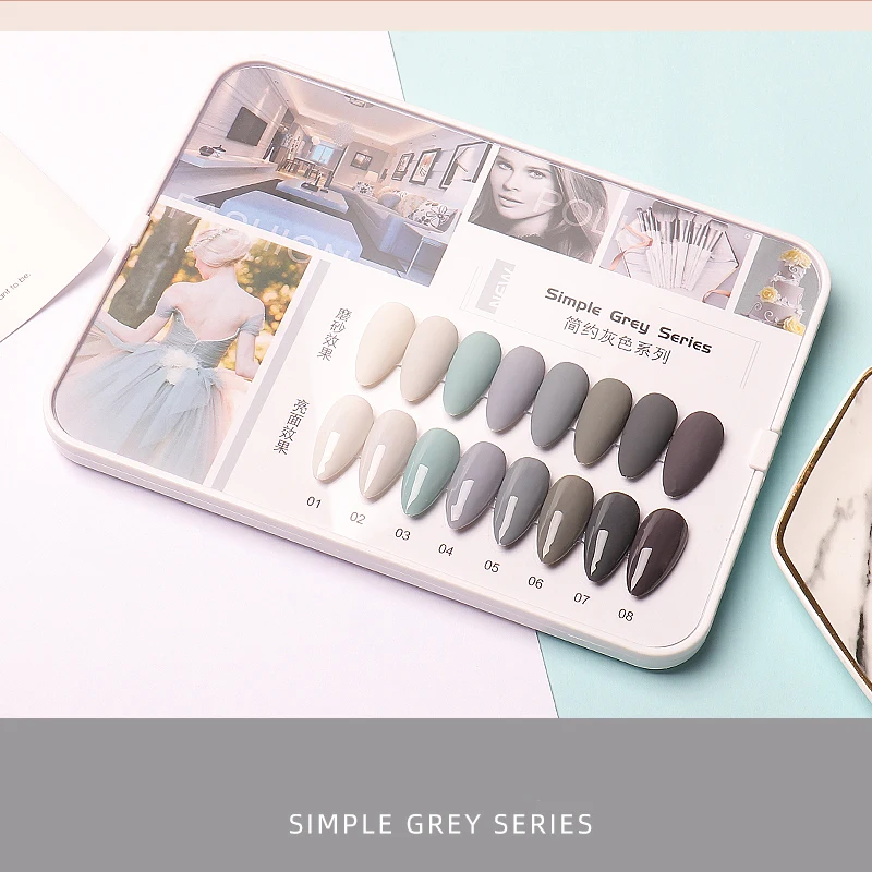 Simple gray 8pcs