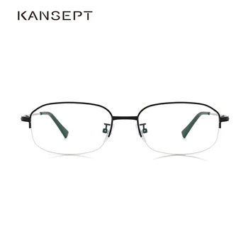 

Men Metal Eyeglasses Frame Clear Lens Semi-rimless Men Optical Prescription Men Black Spectacle Glasses Frame High Quality#038