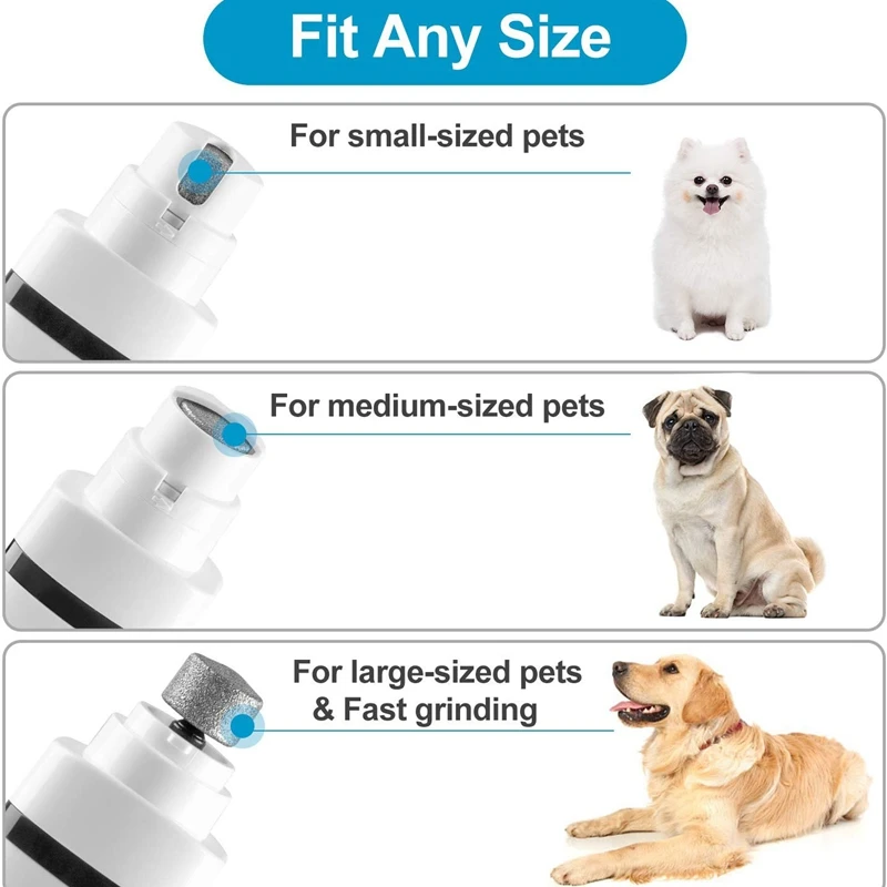  Dog Nail Grinder Professional Electric Pet Nail Trimmer Clippers with Stepless Regulation Dogs Cats
