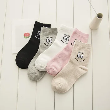 

Women Socks Cartoon New Japanese socks cute expression smiley socks cartoon women's cotton college style sports socks