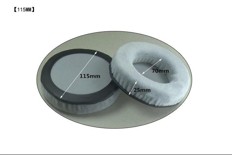 General Grey Velvet Foam Ear Pads Cushions 60 65 70 75 80 85 90 95 100 105 110 115 120MM for SONY for Sennheiser Headphones (18)
