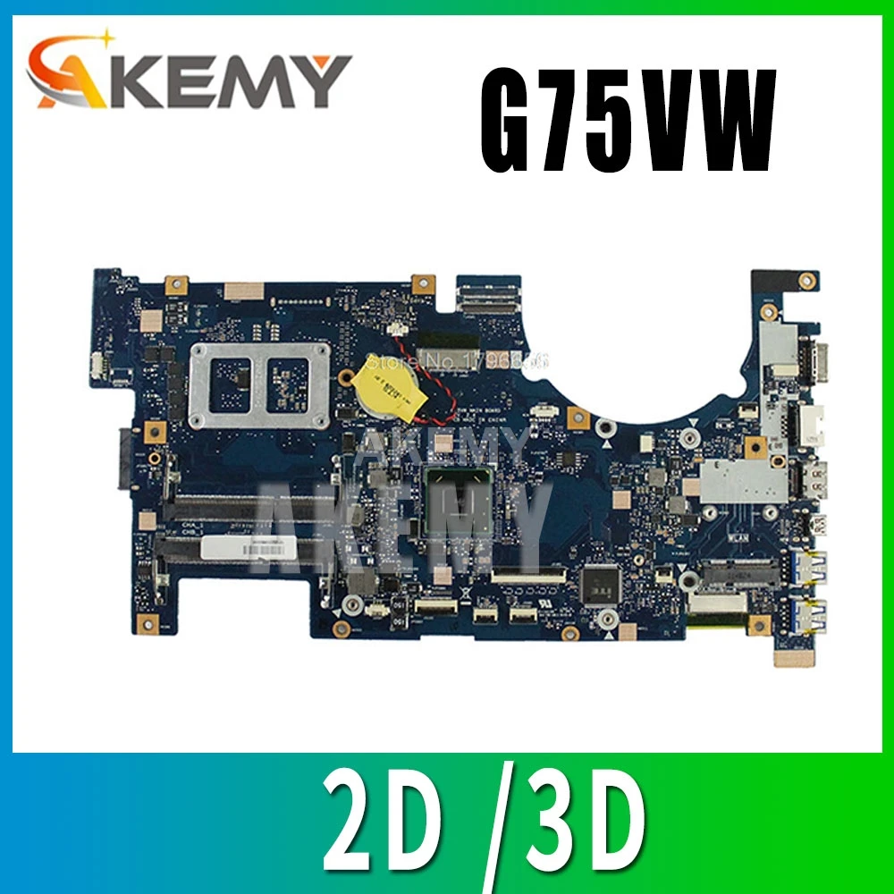 Оригинальная материнская плата для ноутбука 60 N2VMB1501 B07 ASUS G75VW 2D разъем DDR3
