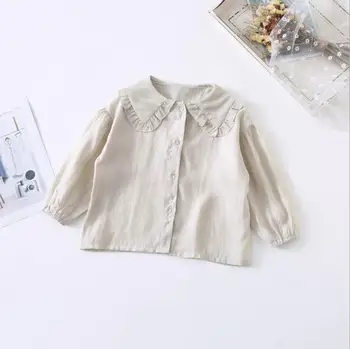 

2020 new wholesale girls shirt cotton full sleeve fashion girls blouse 1-6 years HJ584