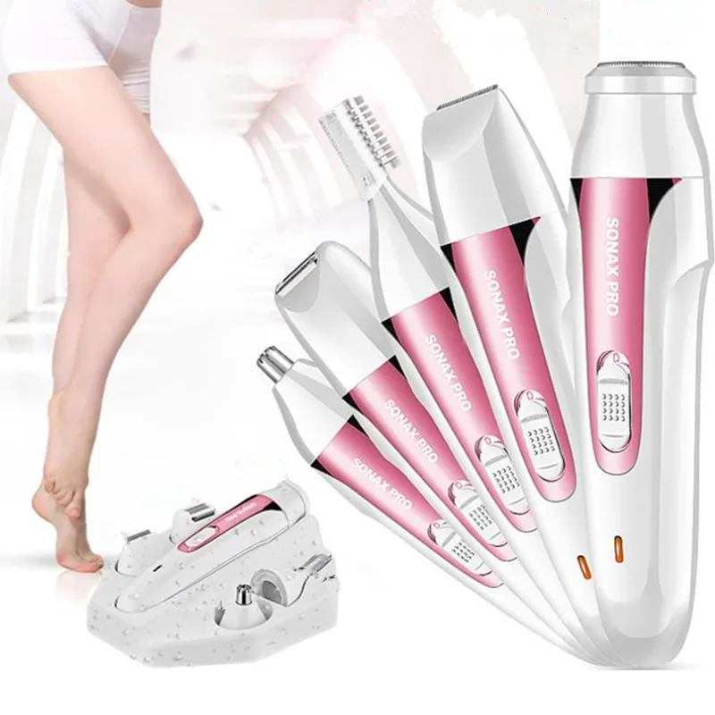 

USB Charging 5 in 1 Electric Hair Shaver Trimmer For Eyebrow Nose Body Bikini Facial Hair Removal Hair Clipper Epilator 15#905