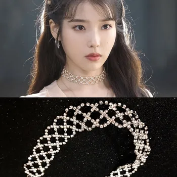 

2019 Korean New Style Choker Hollow With Shiny Rhinestone Clavicle Chain Elegant Necklace For Female Accessories