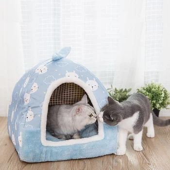 

Winter Warm Dog House Foldable Cottom Pet Bed For Dogs Puppy Cat Portable Travelling Dog Kennels Basket Sleeping Bag