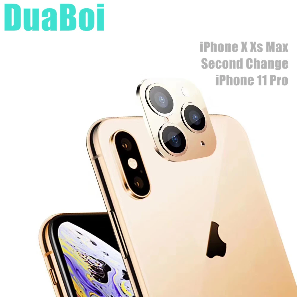 Стерео металлический объектив секундная Замена для iPhone 11 Pro MAX титановый сплав чехол для объектива камеры для iPhone X XS MAX Защитная крышка для объектива