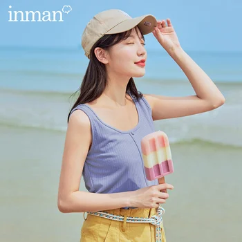 

INMAN 2020 Summer New Arrival O-neck Rib Base Single-breasted Casual Sleeveless Vest