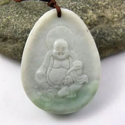 

Lantian халцедон Счастливый Будда Амулет кулон № 364