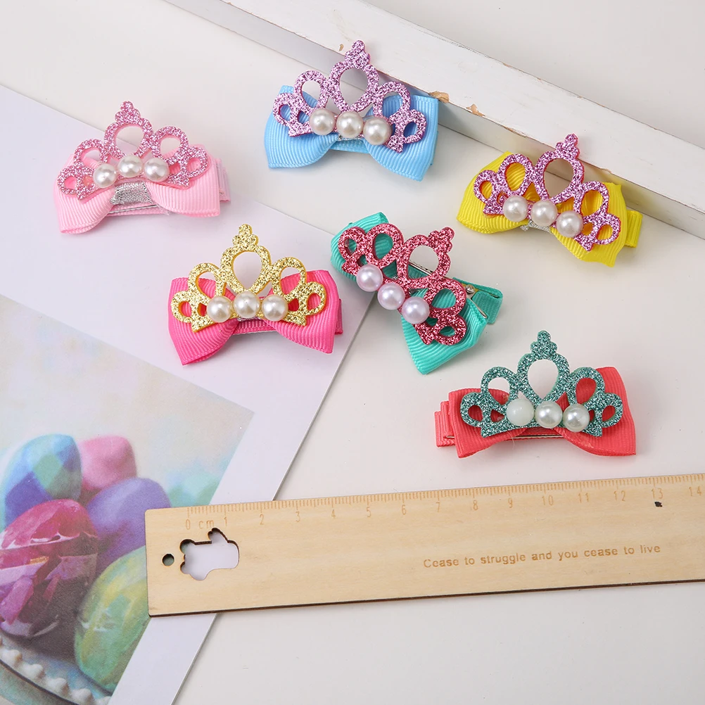 New Design Shiny Pearl Crown Hair Clip Girls Hair Accessories Hollow