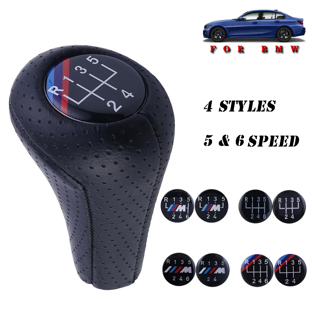 

5/6 Speed Real Leather Gear Shift Knob With M Logo For BMW E81 E82 E87 E30 E36 E46 E90 E91 E92 E39 E60 E61 E63 E84 E83 E53 8X