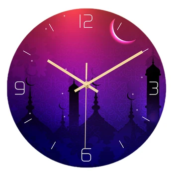 

Muslim Pattern Wall clock Creative Acrylic Material Clock Living Room Home Decor Silent Movement Bedroom Clock