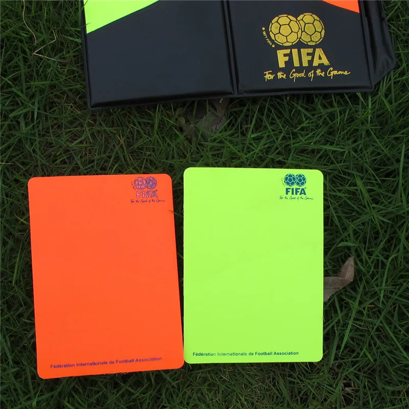 

Jump Grams PVC Red Card Yellow Plate Football Referee Supplies with Leather Case Pencil Red Yellow Plate Notebook
