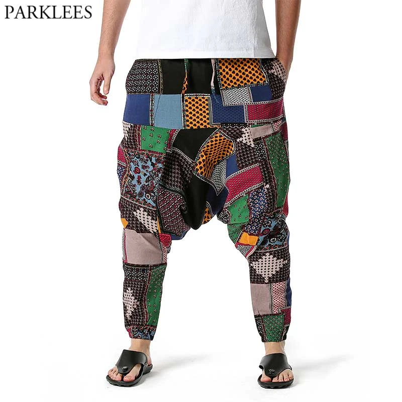 Pantalones Bombachos Con De Pavo Real Para Hombre, Pantalón Bohemio Holgado Algodón, Informal, Chándal, Entrepierna Caída, Hip Hop, Tradicional AliExpress | campus-eg.com