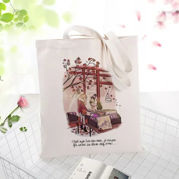 

Canvas Tote Bag Daily Life Pattern Handbag Custom Print Logo Text DIY Eco Reusable Shopping Bag Recycle Daily Use