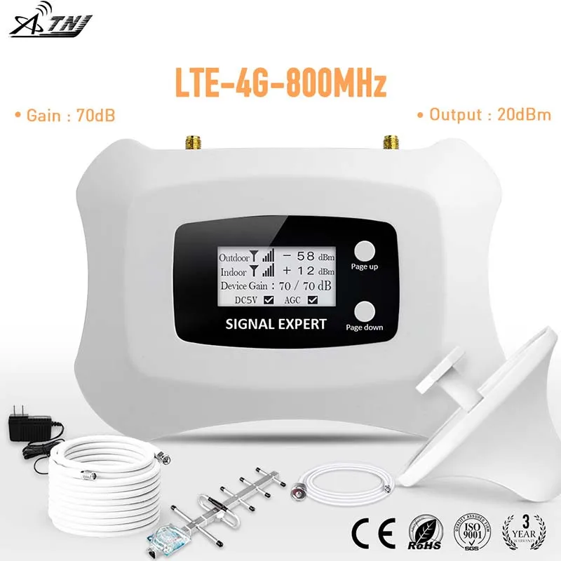  LTE 4G  Smart Top quality LTE 800MHZ 4G mobile signal booster repeater 4g large coverage 4G signal 