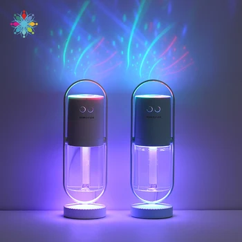 

USB Humidifier Ultrasonic Essential Oil Aroma Diffuser Bedroom Car Air Freshener Mist Maker 360 Degree Rotating 7 Color Lamp tls