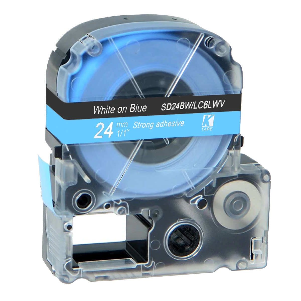 24mm White On Blue Sd24bw Lc6lwv Adhesive Ribbon Label Tape For