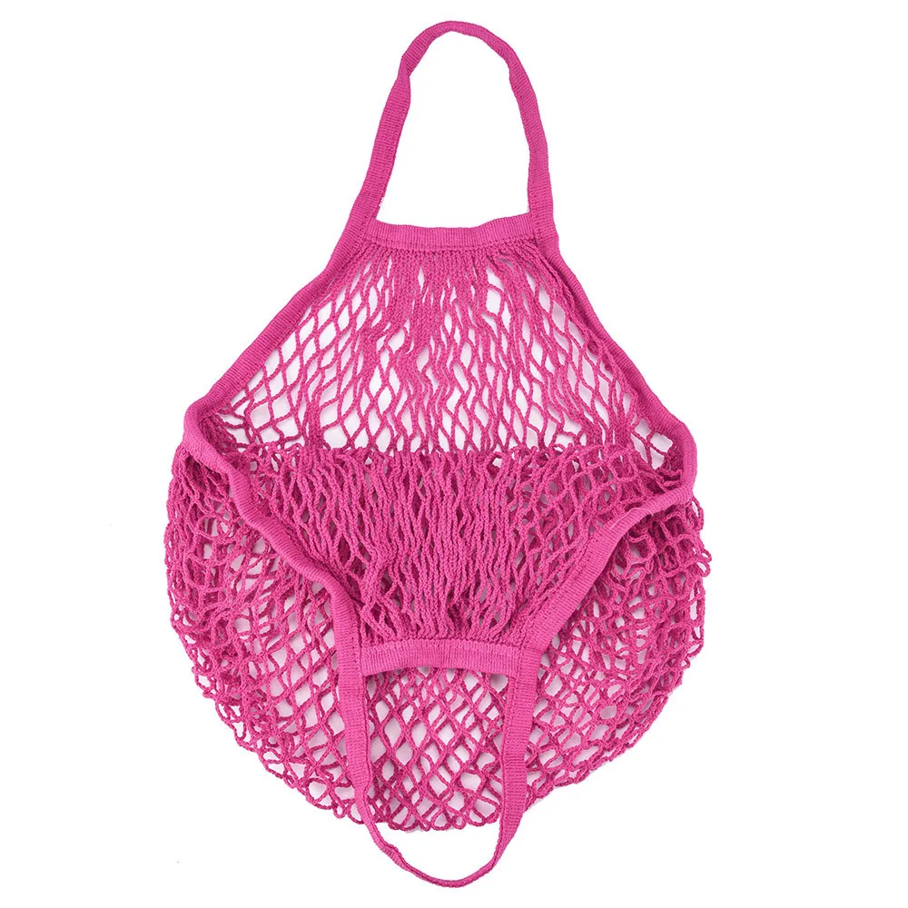Shopping Net Bag 32x38x15cm Mesh Net Turtle Bag Rope Shopping Bag Reusable Fruit Storage Handbag Tote New 30D3 (42)