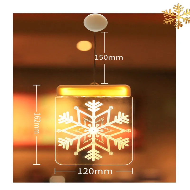 Рождественские огни на заказ 3D Креативный светодиодный ночник с иллюзией тип батареи оптический ночник подарок для детей рождественские украшения - Испускаемый цвет: Snowflake
