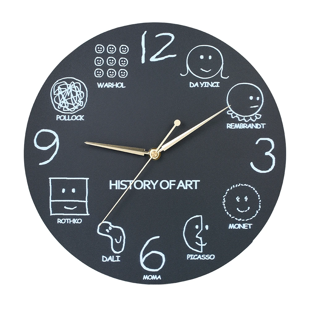Wall Clock Wooden Art Clock Battery Operated Wall Watch Silent