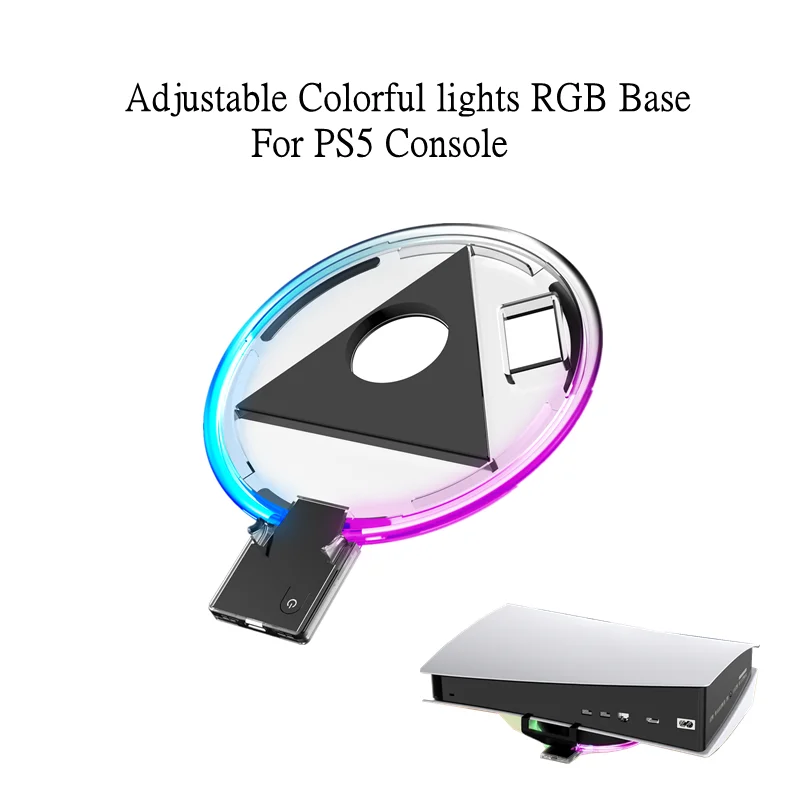 PS5 Console Holder With LED Lights Light-emitting Base Adjustable Stand Console Four Modes Seven-color Light PS5 Host Accessory - ANKUX Tech Co., Ltd