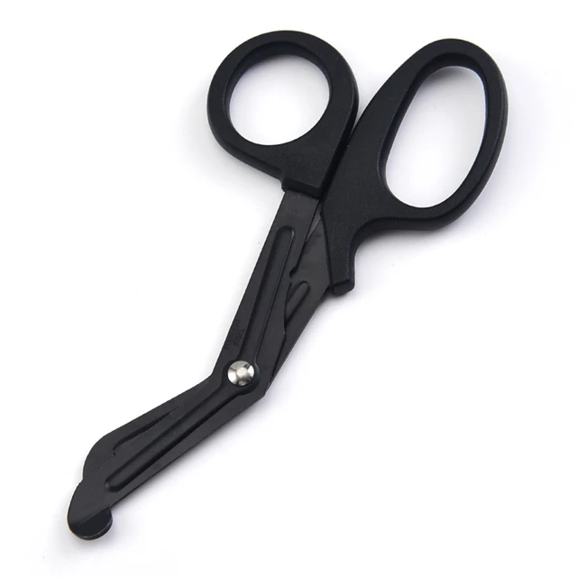 Nurse Trauma Scissors Nursing Survive Paramedic Medical Rescue Scissors Gauze Bandage Emergency First Aid Shear for Outdoor Camp black