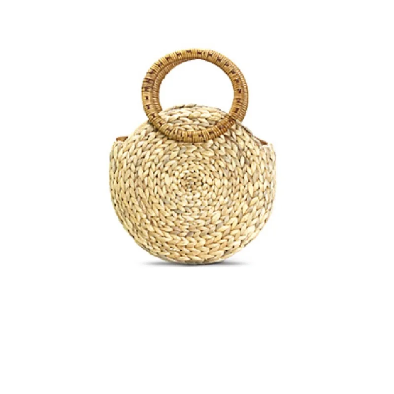 

Summer Handmade Bags Women Circle Beach Bags Weaving Ladies Straw Bag Beach Bag Round Shaped Bag