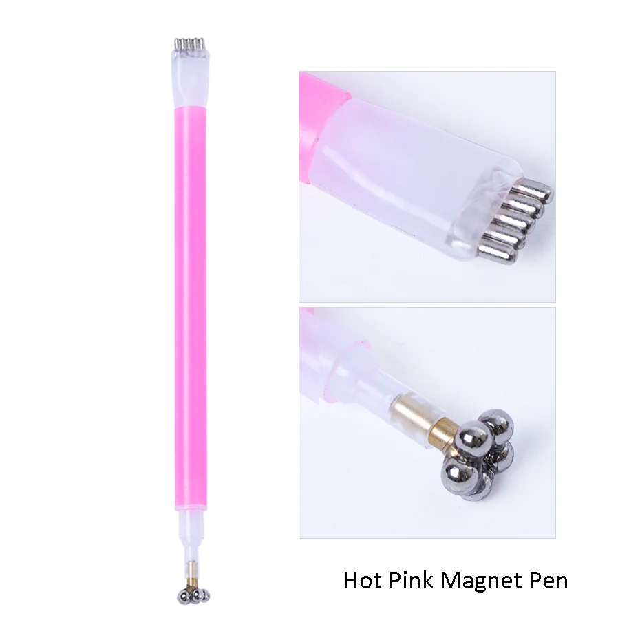 Hot Pink Magnet Pen 3D Магнитная палочка для украшения ногтей кошачьи глаза магнит для ногтей Гель-лак сильная Магнитная линия эффект полосы Маникюр Инструменты для дизайна ногтей SA948-1 - Цвет: Hot Pink Magnet Pen