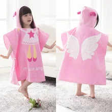 Хлопковый детский халат, полотенце из чистого хлопка для мальчиков и девочек, влагопоглощающее полотенце с рисунком животных, пляжное полотенце для купания