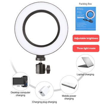 

Led Selfie Ring Light with Tripod Stand Photography Light with Phone Holder Lamp 16CM / 26CM LED Light For Phone Makeup Video