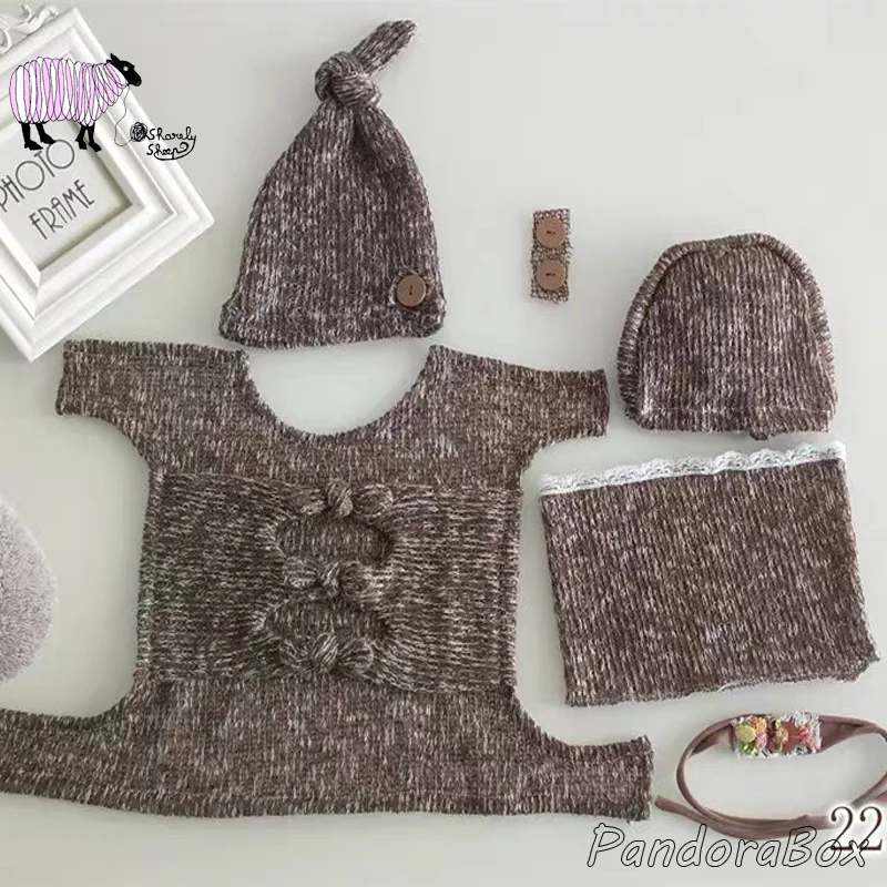 Stretch Wraps Newborn Headband Photography Props Infant Baby Boy Girl Photo Shoot Studio Posing Hat+Wrap Sets foto Accessories