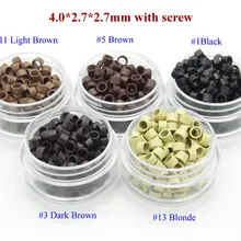4,0*2,7 мм 500 шт бусины для волос с винтом алюминиевые микро кольца удлинитель для ресниц бусины трубки для предварительно скрепленных волос расширение LZS0057