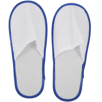 

20 pairs of White Towelling Hotel Disposable Slippers Terry Spa Guest Shoes blue