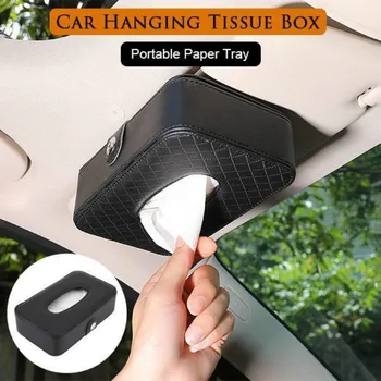 

1Pcs Car Tissue Box Towel Sets Car Sun Visor Napkins Tissue Boxes Holder Auto Interior Storage Tissue Bag Decoration Car Access